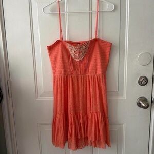 Free People Coral Spaghetti Strap Dress
